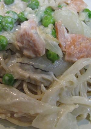 塩鮭で簡単！クリームパスタ。-レシピのメイン写真