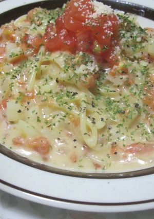 フレッシュトマトクリームパスタ-レシピのメイン写真