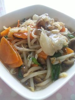 冷蔵庫の残り野菜で野菜炒めのあんかけ-レシピのメイン写真