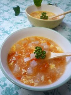 和風☆トマトと大根のあっさり卵とじスープ-レシピのメイン写真