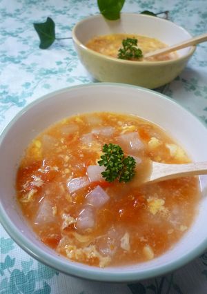 和風☆トマトと大根のあっさり卵とじスープ-レシピのメイン写真