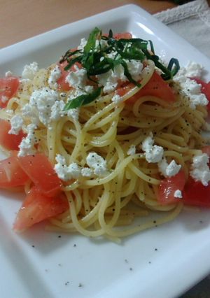 トマト＆カッテージチーズの冷製パスタ-レシピのメイン写真