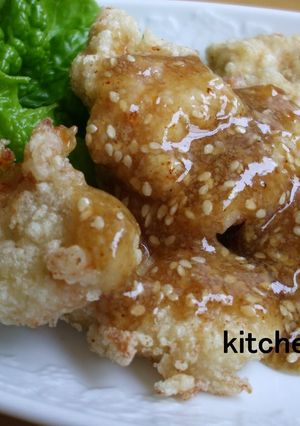 甘辛ごま酢あん♪の鶏ムネ唐揚げ-レシピのメイン写真