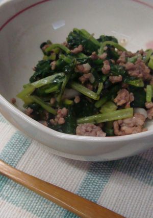 ごはんのおともに、大根葉&ひき肉炒め-レシピのメイン写真