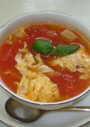 やさしい味のトマトかき玉スープ-レシピのメイン写真