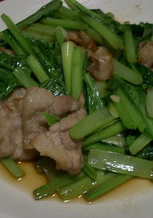小松菜と豚肉のアジアン風炒め-レシピのメイン写真