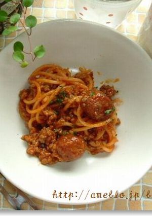 ＊ミートボールｄｅボロネーゼパスタ＊-レシピのメイン写真