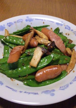 さやえんどうとウィンナの炒め物-レシピのメイン写真