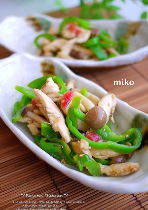 鶏肉と梅で.和風チンジャオロース-レシピのメイン写真