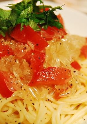 トマトとグレープフルーツの冷製パスタ-レシピのメイン写真