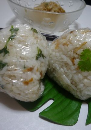 パクチーでアジアンなおにぎり-レシピのメイン写真