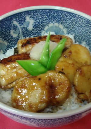 さわらとホタテの蒲焼き丼-レシピのメイン写真