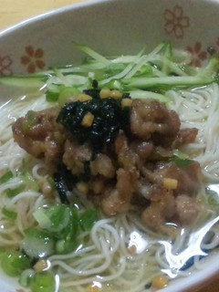梅干茶漬けでさっぱり冷やしそうめん-レシピのメイン写真