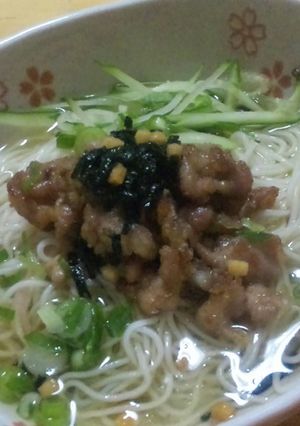 梅干茶漬けでさっぱり冷やしそうめん-レシピのメイン写真
