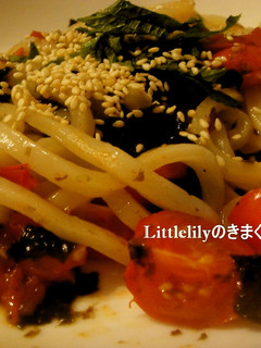海苔トマトうどん ランチに簡単-レシピのメイン写真