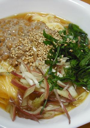 薬味たっぷり納豆釜玉そうめん-レシピのメイン写真