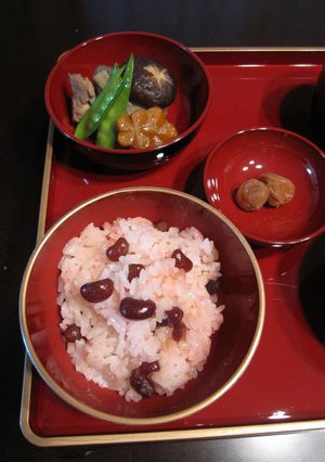 お食い初め～炊飯器の甘納豆お赤飯～-レシピのメイン写真