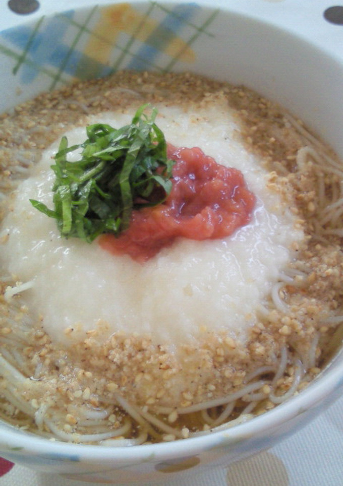 さっぱり☆梅とろろのぶっかけそうめん-レシピのメイン写真