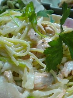 鮭と三つ葉のクリームパスタ-レシピのメイン写真