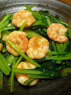 ☼えびと小松菜のにんにく炒め-レシピのメイン写真