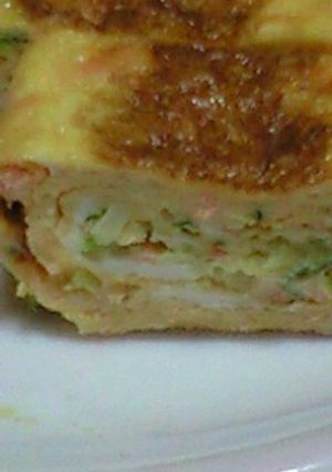 鮭ﾌﾚｰｸ葱卵焼き-レシピのメイン写真