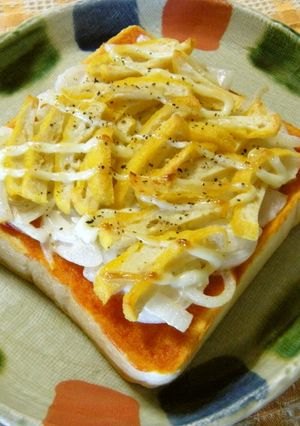 新玉葱とチキンナゲットのトースト☆-レシピのメイン写真
