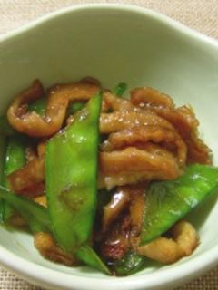 とり皮と絹さやの照り焼き-レシピのメイン写真