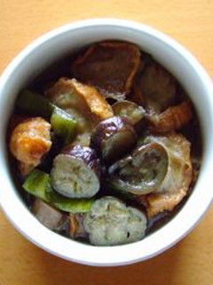 宮城の郷土料理!ナスとあぶら麩の煮物-レシピのメイン写真