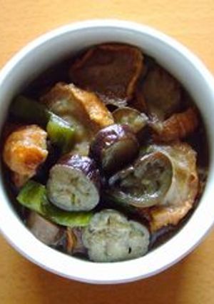 宮城の郷土料理！ナスとあぶら麩の煮物-レシピのメイン写真