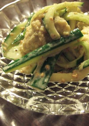 焼きナスときゅうりの胡麻ドレッシング和え-レシピのメイン写真