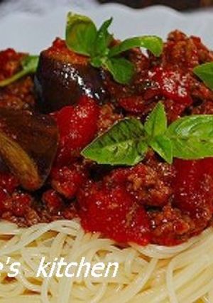 なすと挽肉のトマトソースパスタ-レシピのメイン写真