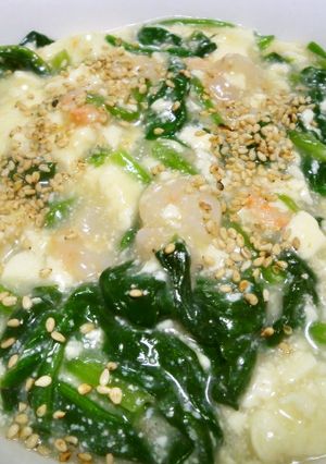 優しい味☆海老とホウレン草のトロッと豆腐-レシピのメイン写真