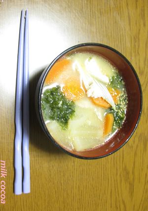 あおさとごま入り♪魚のあら汁-レシピのメイン写真