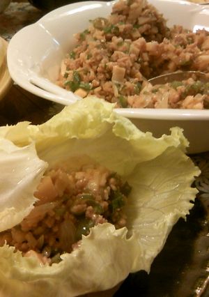 ひき肉とたけのこ炒めのレタス包み-レシピのメイン写真