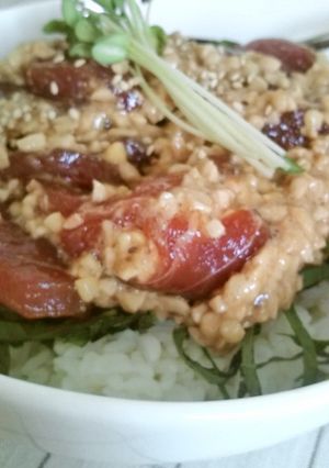 ★暑い夏ピッタリ！★マグロネバ納豆丼★-レシピのメイン写真