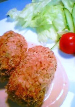 ★さくほくさくほく♪さつまいもとほうれん草のチーズコロッケ・オーロラソース★-レシピのメイン写真