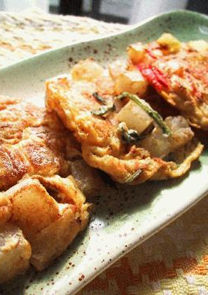お焼き風玉子、３種。-レシピのメイン写真