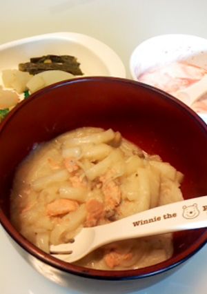離乳食後期～鮭しらすミルクうどん-レシピのメイン写真