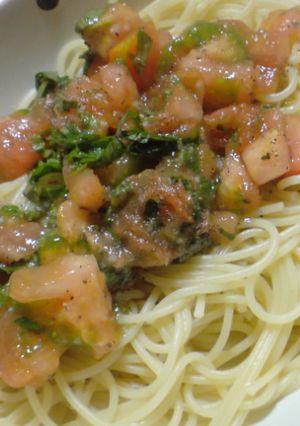 夏ぴったりトマトしそのさっぱり冷製パスタ-レシピのメイン写真