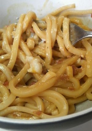 梅でさっぱり♪照り焼き卵うどん♪-レシピのメイン写真