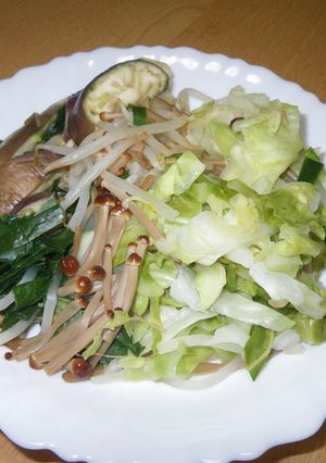野菜の鍋蒸し(キャベツともやしがベース）-レシピのメイン写真