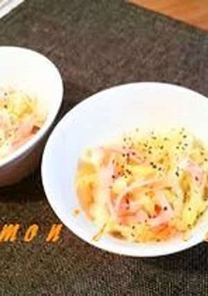 朝食に✿キャベツとハムのさっぱりサラダ-レシピのメイン写真