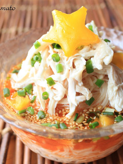 七夕★簡単!カササギ橋の鶏肉そうめん★-レシピのメイン写真