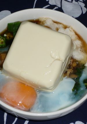 とろとろきのこ醤油のねばねば冷ややっこ。-レシピのメイン写真