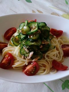 きゅうりとツナの冷製パスタ☆-レシピのメイン写真