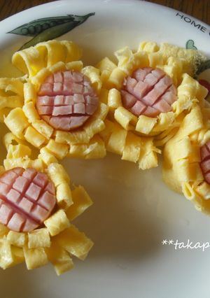 キャラ弁　簡単　ウインナー　ひまわり-レシピのメイン写真