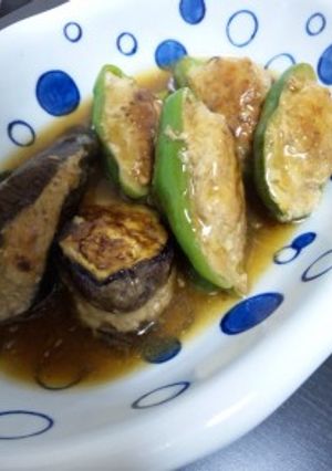 ピーマンとナスの肉詰めトロトロ煮-レシピのメイン写真