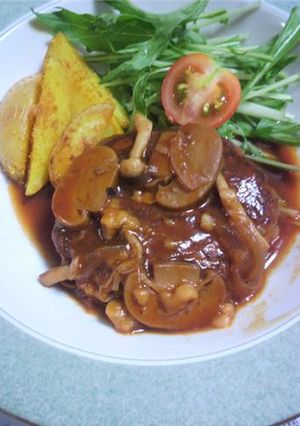 キノコたっぷり♪煮込みハンバーグ-レシピのメイン写真