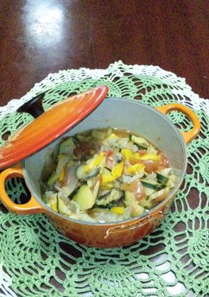 私流に〜水無し夏野菜の重ね煮♪-レシピのメイン写真