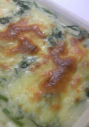 シチュールー(顆粒)で青菜と卵のグラタン-レシピのメイン写真
